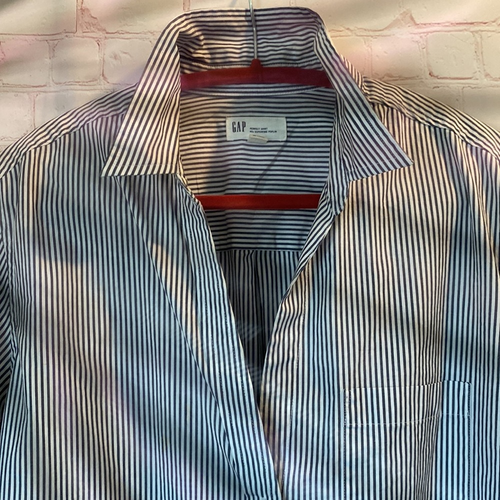 Classic Striped Gap Button Down Blouse - image 3